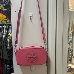 Tory Burch Pink Crossbody Bag with Logo